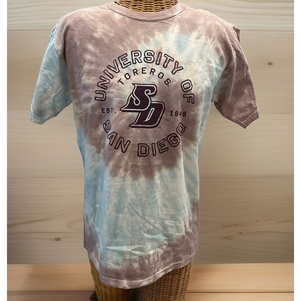 San Diego Toreros -  Blue 84 - Tie Dye Women's Short Sleeve Shirt Size Medium